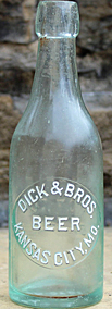 DICK & BROTHERS BEER EMBOSSED BEER BOTTLE