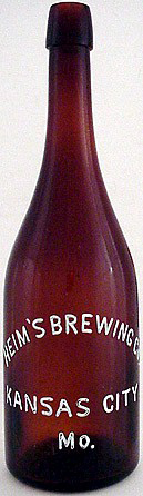 HEIM'S BREWING COMPANY EMBOSSED BEER BOTTLE