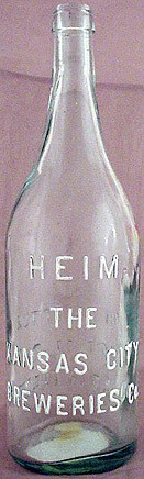 HEIM THE KANSAS CITY BREWERIES COMPANY EMBOSSED BEER BOTTLE