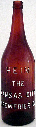 HEIM THE KANSAS CITY BREWERIES COMPANY EMBOSSED BEER BOTTLE