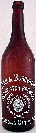 ILER & BURGWEGER ROCHESTER BREWERY EMBOSSED BEER BOTTLE