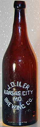 J. D. ILER BREWING COMPANY EMBOSSED BEER BOTTLE