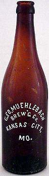 GEORGE MUEHLEBACH BREWING COMPANY EMBOSSED BEER BOTTLE