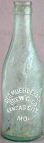 GEORGE MUEHLEBACH BREWING COMPANY EMBOSSED BEER BOTTLE