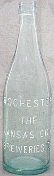 ROCHESTER THE KANSAS CITY BREWERIES COMPANY EMBOSSED BEER BOTTLE