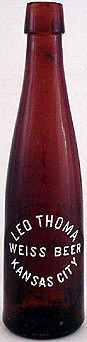 LEO THOMA WEISS BEER EMBOSSED BEER BOTTLE