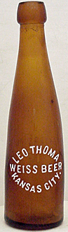 LEO THOMA WEISS BEER EMBOSSED BEER BOTTLE