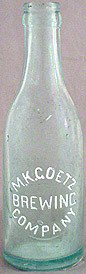 M. K. GOETZ BREWING COMPANY EMBOSSED BEER BOTTLE