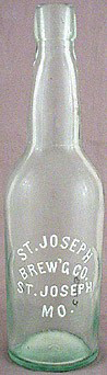 ST JOSEPH BREWING COMPANY EMBOSSED BEER BOTTLE