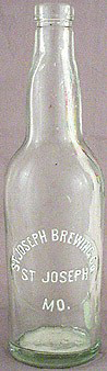 ST JOSEPH BREWING COMPANY EMBOSSED BEER BOTTLE