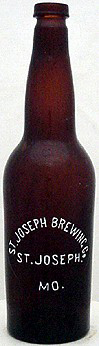 ST JOSEPH BREWING COMPANY EMBOSSED BEER BOTTLE