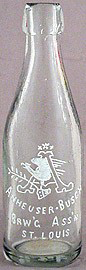 ANHEUSER BUSCH BREWING ASSOCIATION EMBOSSED BEER BOTTLE