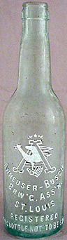 ANHEUSER BUSCH BREWING ASSOCIATION EMBOSSED BEER BOTTLE