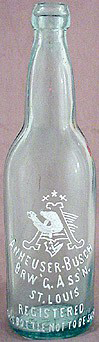 ANHEUSER BUSCH BREWING ASSOCIATION EMBOSSED BEER BOTTLE