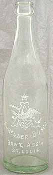 ANHEUSER BUSCH BREWING ASSOCIATION EMBOSSED BEER BOTTLE