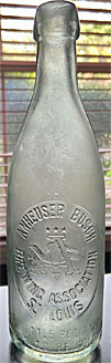 ANHEUSER BUSCH BREWING ASSOCIATION EMBOSSED BEER BOTTLE