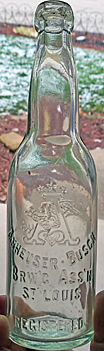 ANHEUSER BUSCH BREWING ASSOCIATION EMBOSSED BEER BOTTLE