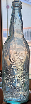 ANHEUSER BUSCH BREWING ASSOCIATION EMBOSSED BEER BOTTLE