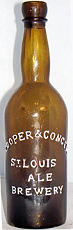 COOPER AND CONGER ST. LOUIS ALE BREWERY EMBOSSED BEER BOTTLE