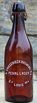 A. GRIESEDIECK BREWING COMPANY EMBOSSED BEER BOTTLE