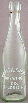 ERNST A. KOENIG BREWING COMPANY EMBOSSED BEER BOTTLE