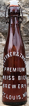 STETTNER & THOMA PREMIUM WEISS BIER BREWERY EMBOSSED BEER BOTTLE