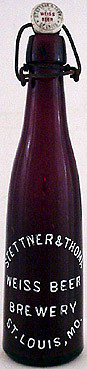 STETTNER & THOMA WEISS BEER BREWERY EMBOSSED BEER BOTTLE