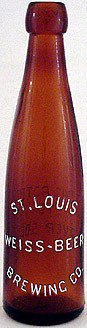 ST. LOUIS WEISS BEER BREWING COMPANY EMBOSSED BEER BOTTLE