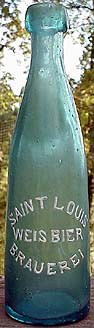 SAINT LOUIS WEIS BIER BRAUEREI EMBOSSED BEER BOTTLE