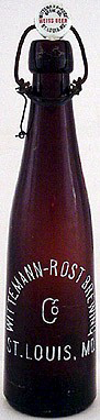 WITTEMANN - ROST BREWING COMPANY EMBOSSED BEER BOTTLE