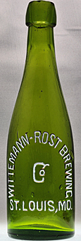 WITTEMANN - ROST BREWING COMPANY EMBOSSED BEER BOTTLE