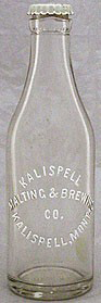 KALISPELL MALTING AND BREWING COMPANY EMBOSSED BEER BOTTLE