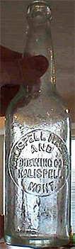 KALISPELL MALTING AND BREWING COMPANY EMBOSSED BEER BOTTLE