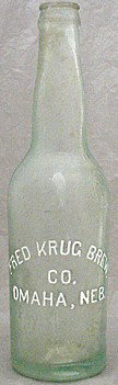 FRED KRUG BREWING COMPANY EMBOSSED BEER BOTTLE