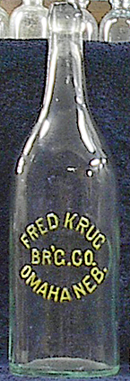 FRED KRUG BREWING COMPANY EMBOSSED BEER BOTTLE