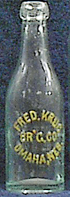 FRED KRUG BREWING COMPANY EMBOSSED BEER BOTTLE