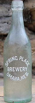 SPRING PLACE BREWERY EMBOSSED BEER BOTTLE