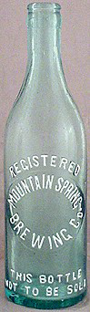 MOUNTAIN SPRING BREWING COMPANY EMBOSSED BEER BOTTLE