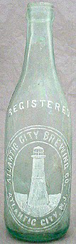 ATLANTIC CITY BREWING COMPANY EMBOSSED BEER BOTTLE