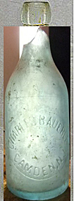 CHARLES BAUERLE WEISS BEER WEISS BEER EMBOSSED BEER BOTTLE