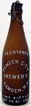 CAMDEN CITY BREWERY EMBOSSED BEER BOTTLE