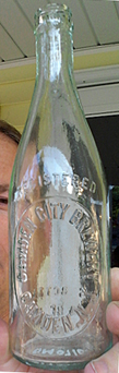 CAMDEN CITY BREWERY EMBOSSED BEER BOTTLE