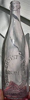 CHRIST ATZ BREWERY EMBOSSED BEER BOTTLE