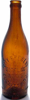 CITY BREWERY BOTTLING WORKS EMBOSSED BEER BOTTLE