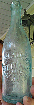 CITY BREWERY BOTTLING WORKS EMBOSSED BEER BOTTLE