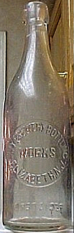 CITY BREWERY BOTTLING WORKS EMBOSSED BEER BOTTLE