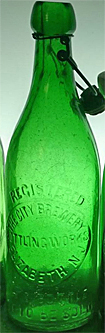 CITY BREWERY BOTTLING WORKS EMBOSSED BEER BOTTLE