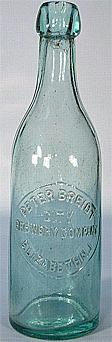 PETER BREIDT CITY BREWERY COMPANY EMBOSSED BEER BOTTLE