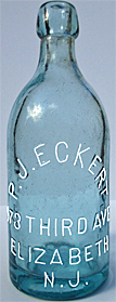 P. J. ECKERT WEISS BIER EMBOSSED BEER BOTTLE