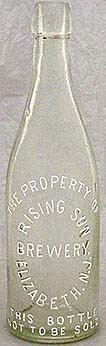 RISING SUN BREWERY EMBOSSED BEER BOTTLE